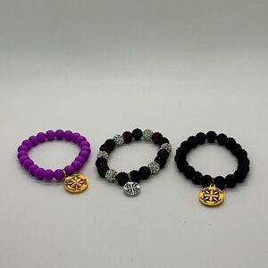 Rustic Cuff Stretch Bracelet Lot of 3